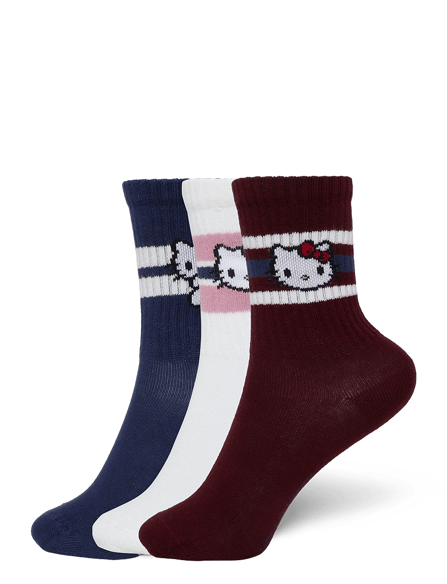 Lindex - Sock 3 p Hello Kitty - strümpfe - dark red - 0