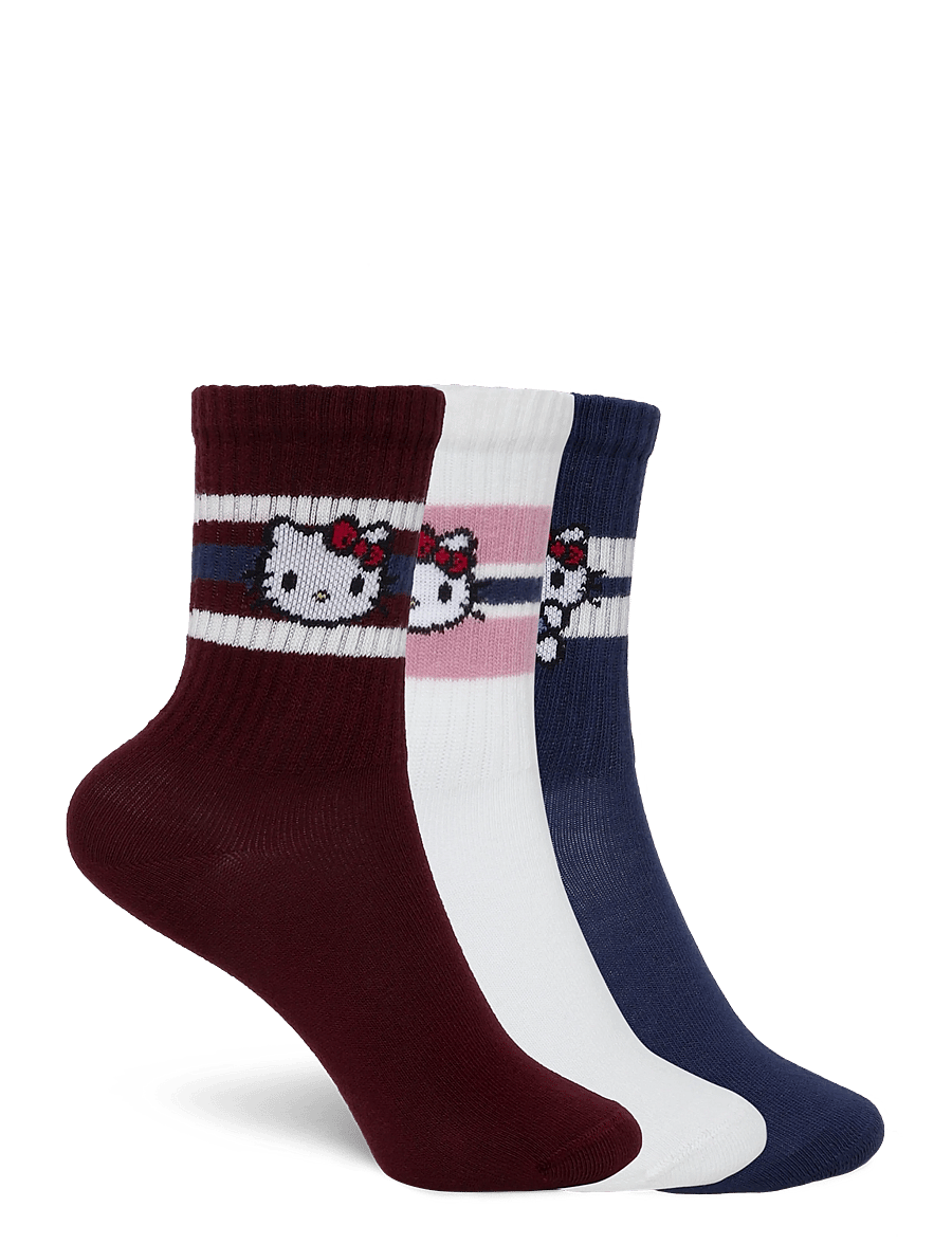 Lindex - Sock 3 p Hello Kitty - strümpfe - dark red - 1