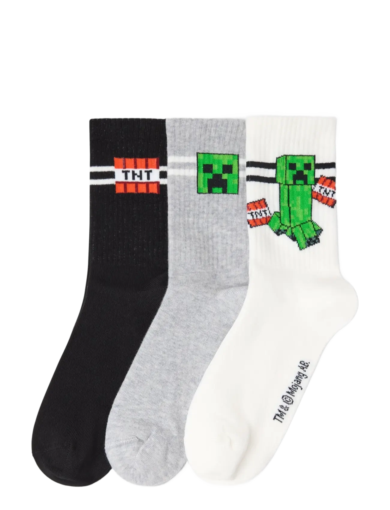Lindex 3-Pack Minecraft Socks, 34/36, Socken & Strumpfhosen, Schwarz - Kinder