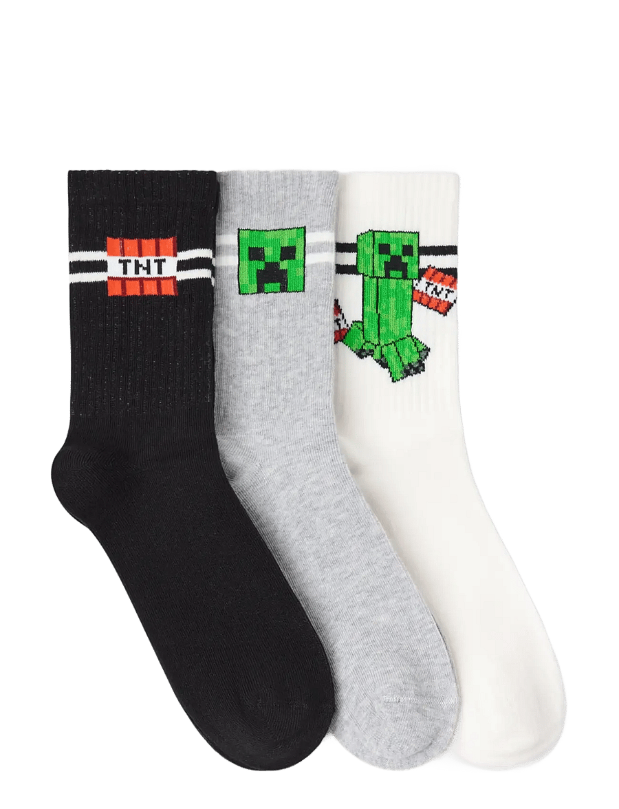 Lindex - 3-pack Minecraft socks - black - 1