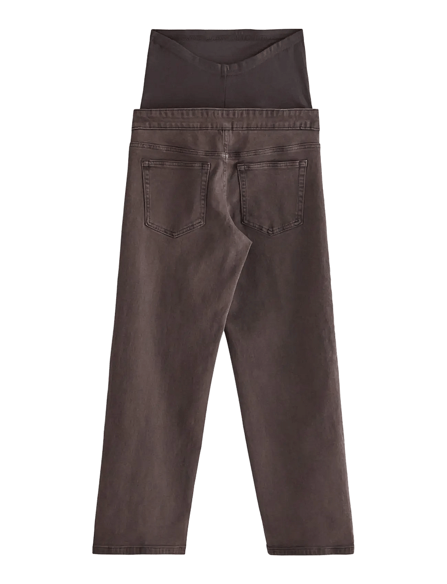 Lindex - MOM WIDE Hanna cropped maternity jeans - mom-jeans - dark brown - 1
