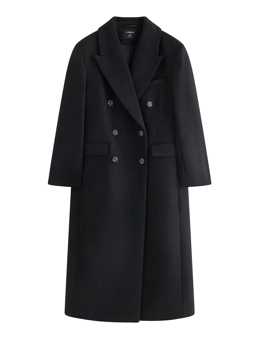 Lindex - Coat in wool blend - winterjacken - black - 1