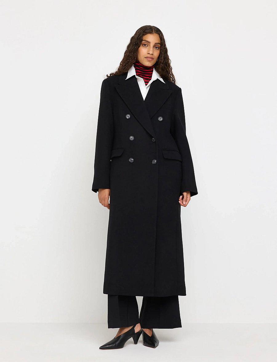 Lindex - Coat in wool blend - winterjacken - black - 0