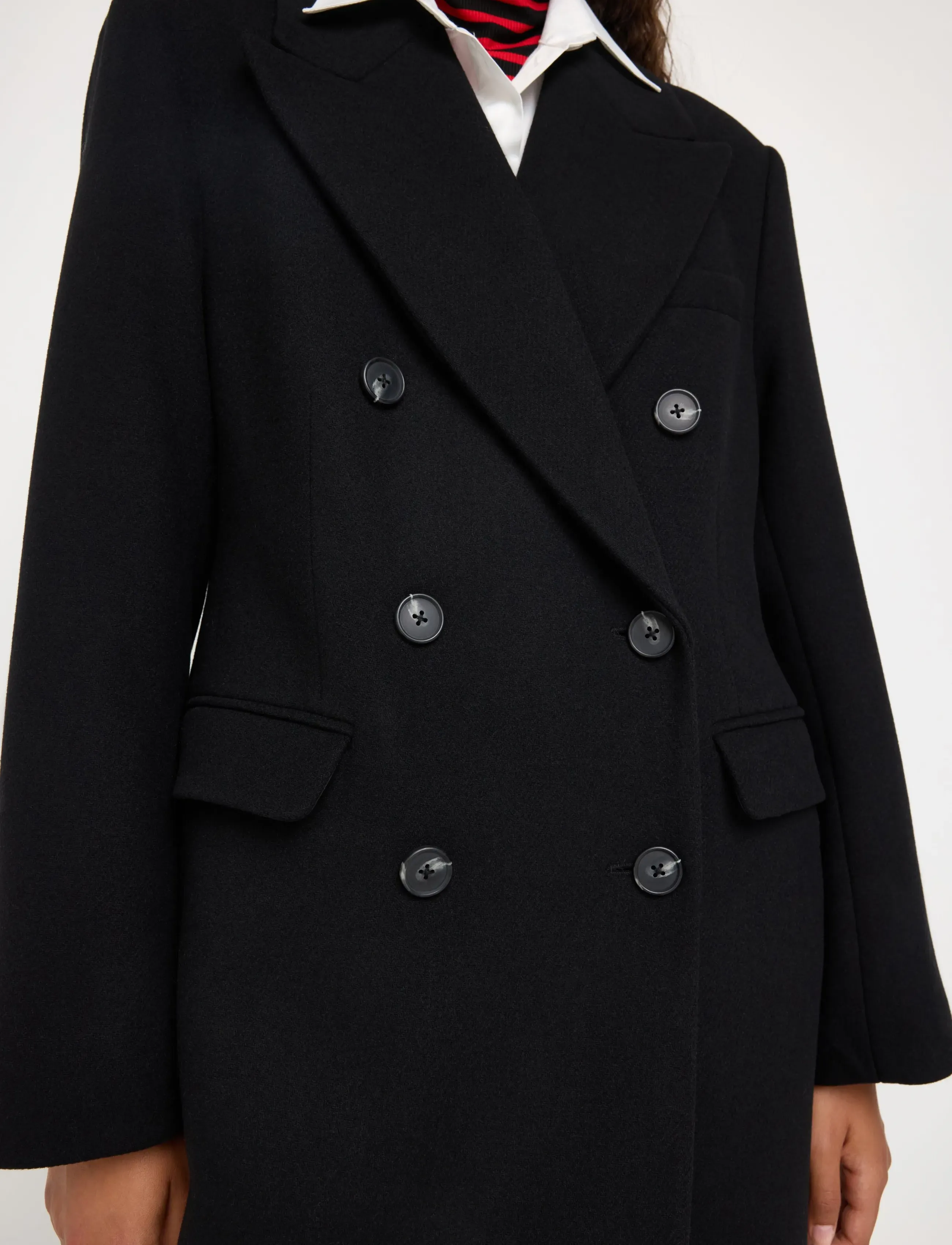 Lindex - Coat in wool blend - black - 4