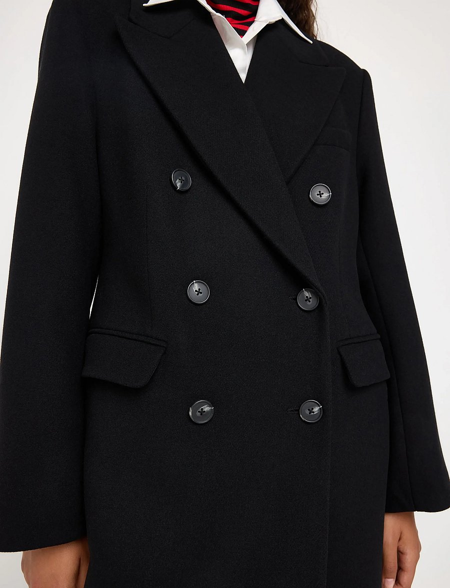 Lindex - Coat in wool blend - winterjacken - black - 4