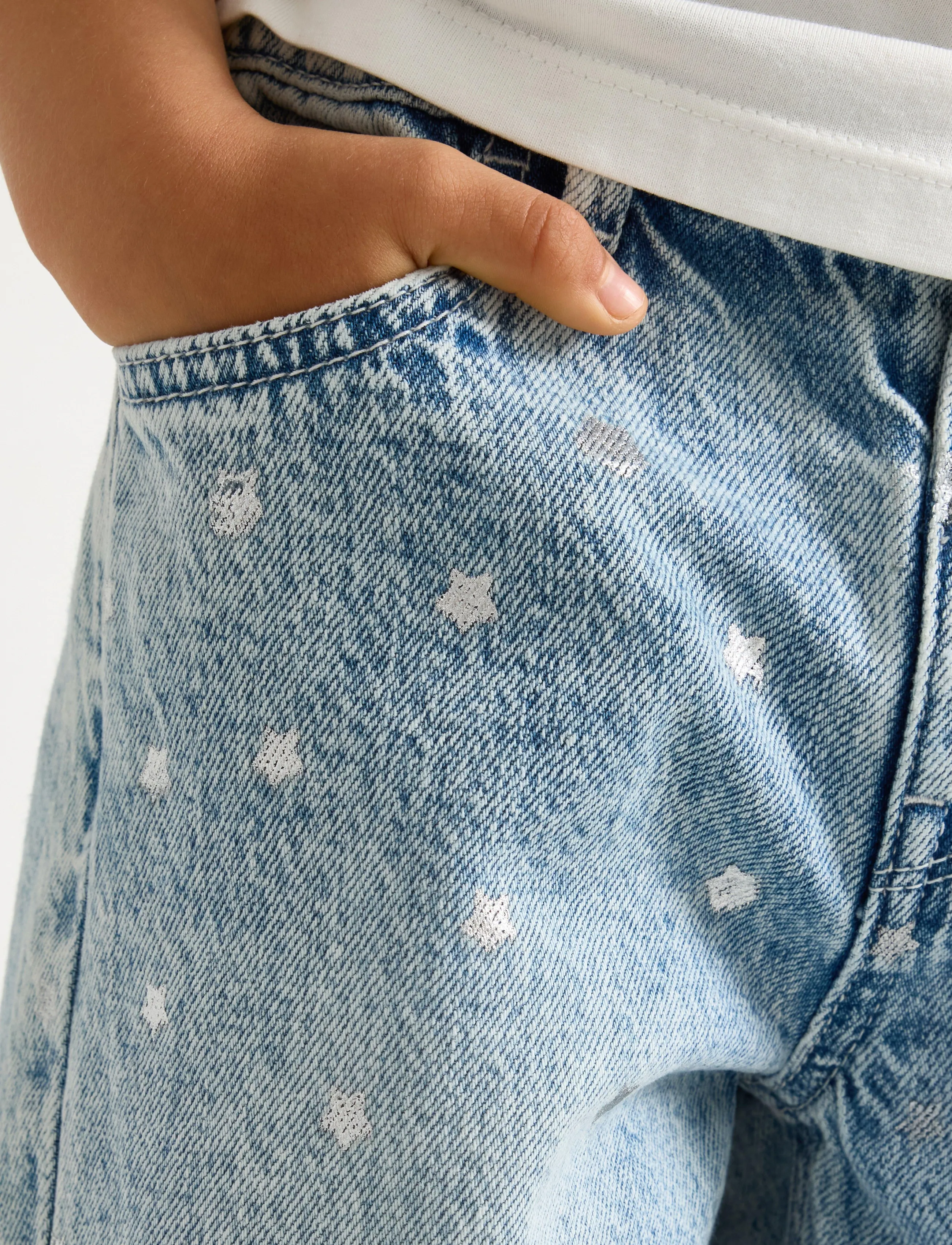 Lindex - Barrel jeans with stars - denim - 4