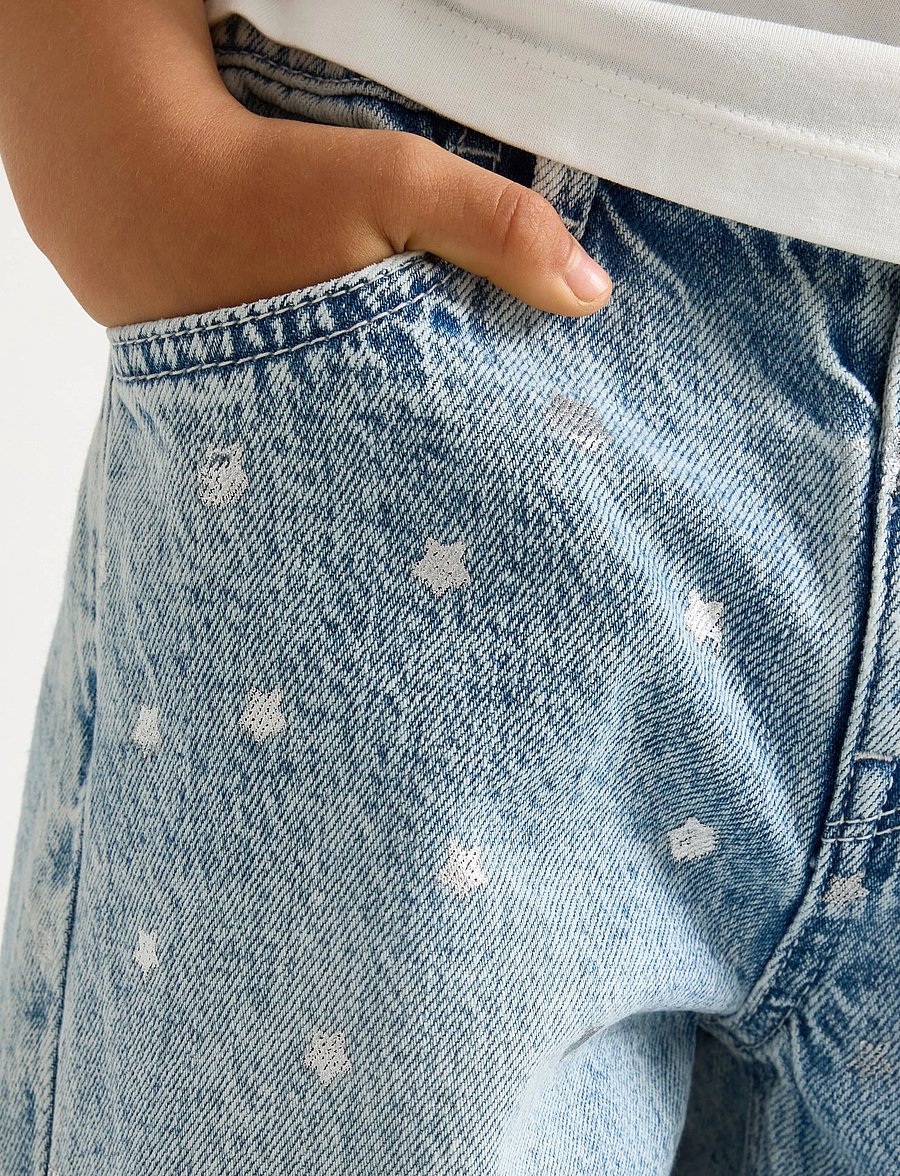 Lindex - Barrel jeans with stars - tapered jeans - denim - 4