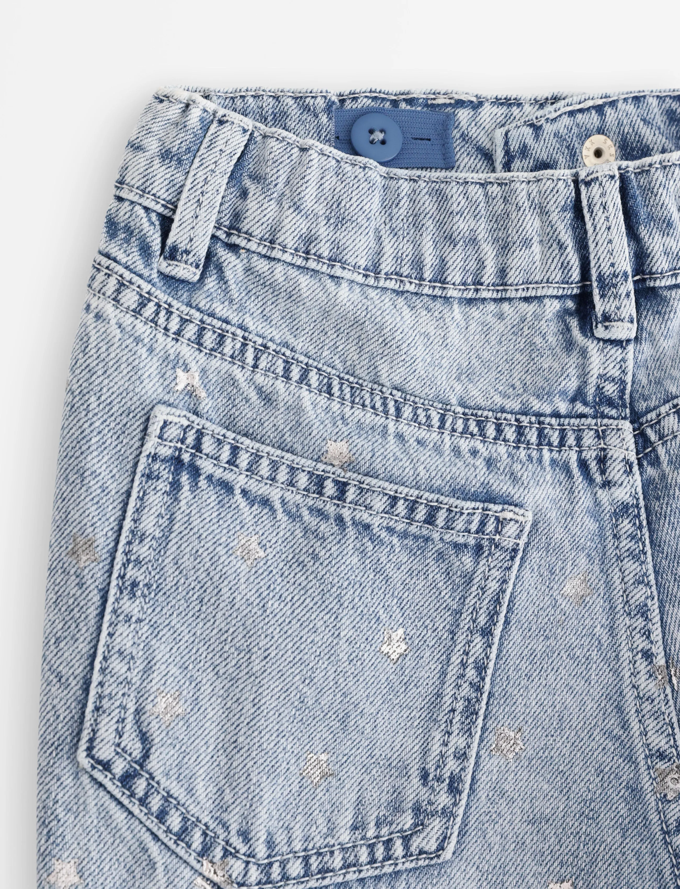 Lindex - Barrel jeans with stars - denim - 5