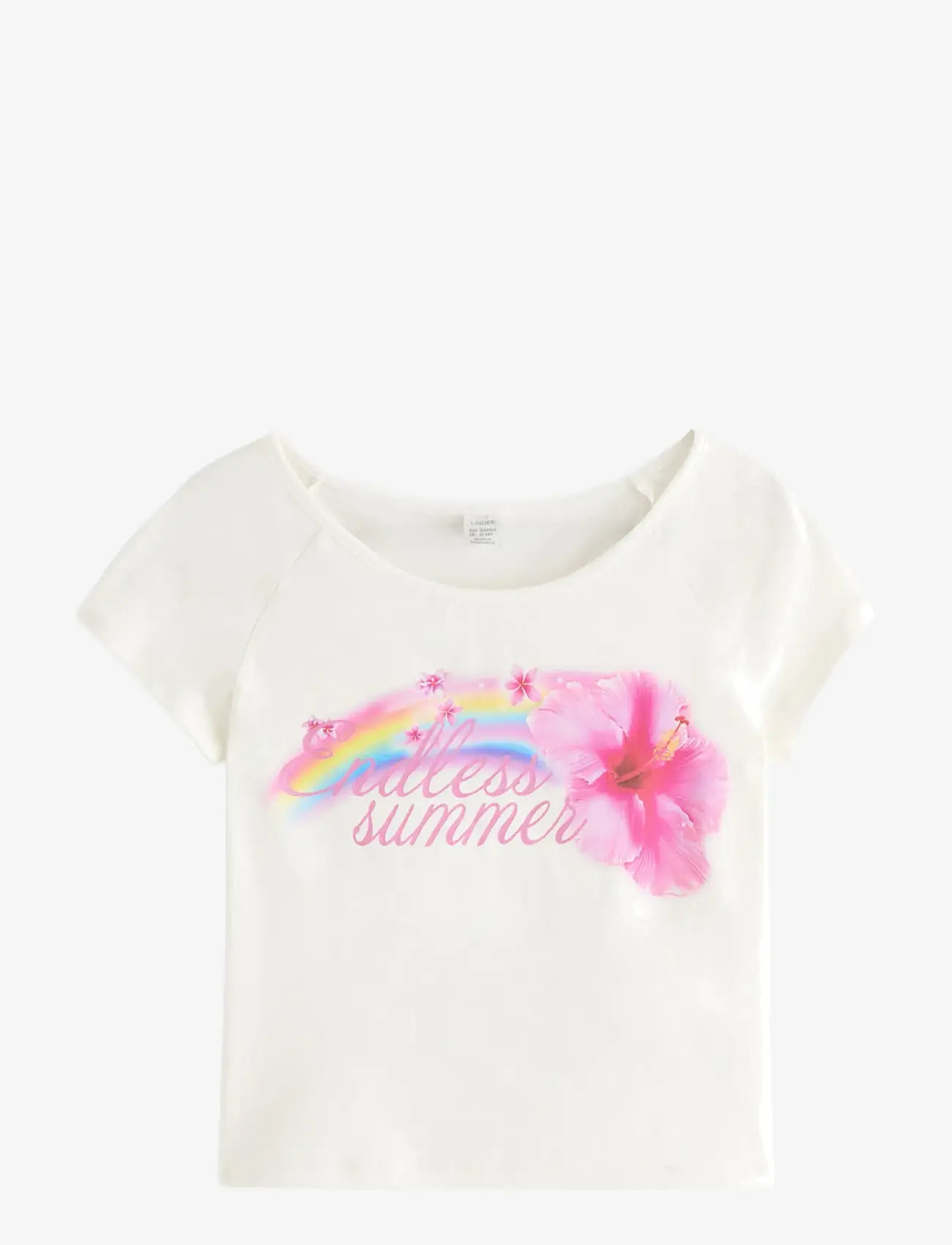 Lindex - Cotton top - kortærmede t-shirts - off white - 1