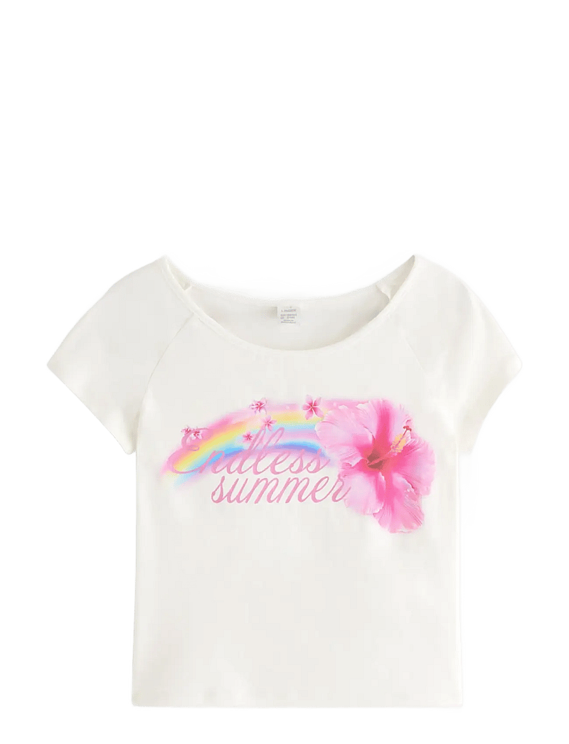 Lindex - Cotton top - kurzärmelige - off white - 1