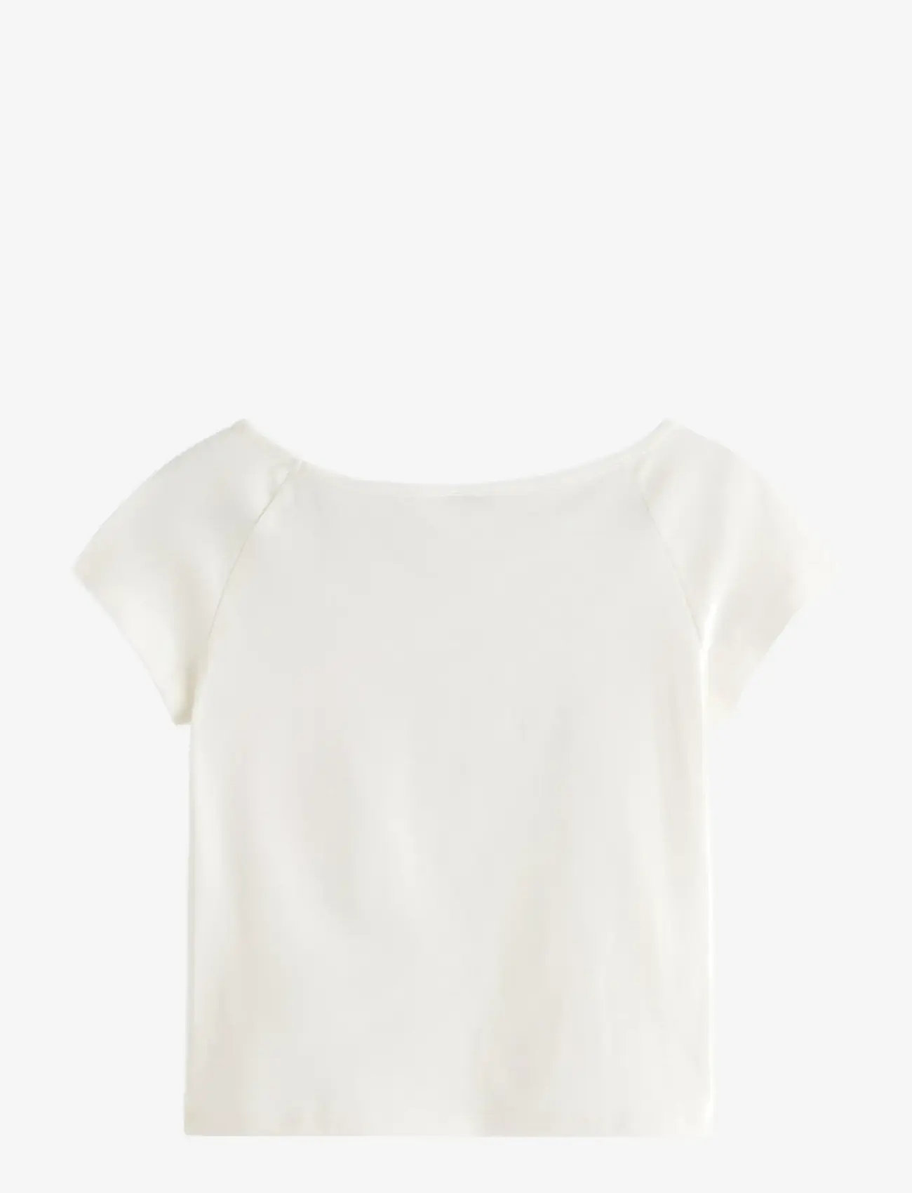 Lindex - Cotton top - kortærmede t-shirts - off white - 2