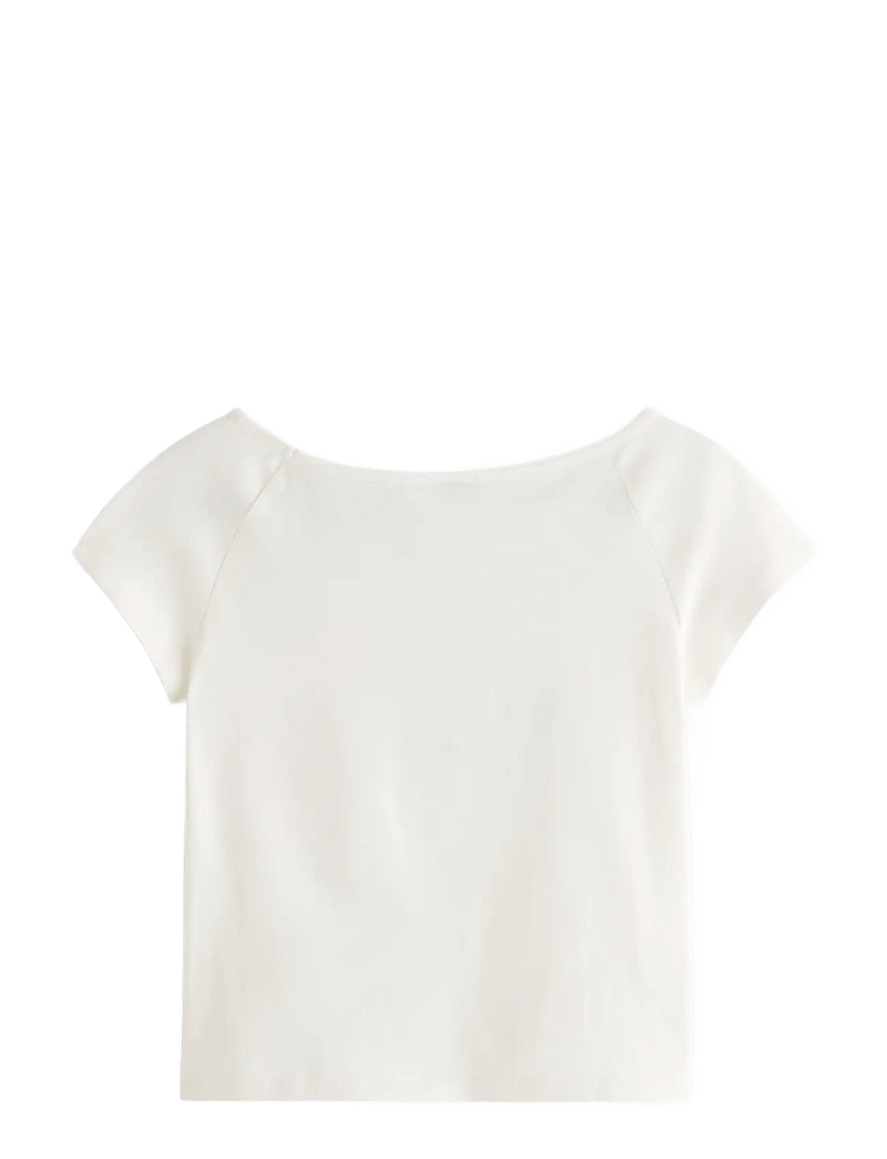 Lindex - Cotton top - kurzärmelige - off white - 2
