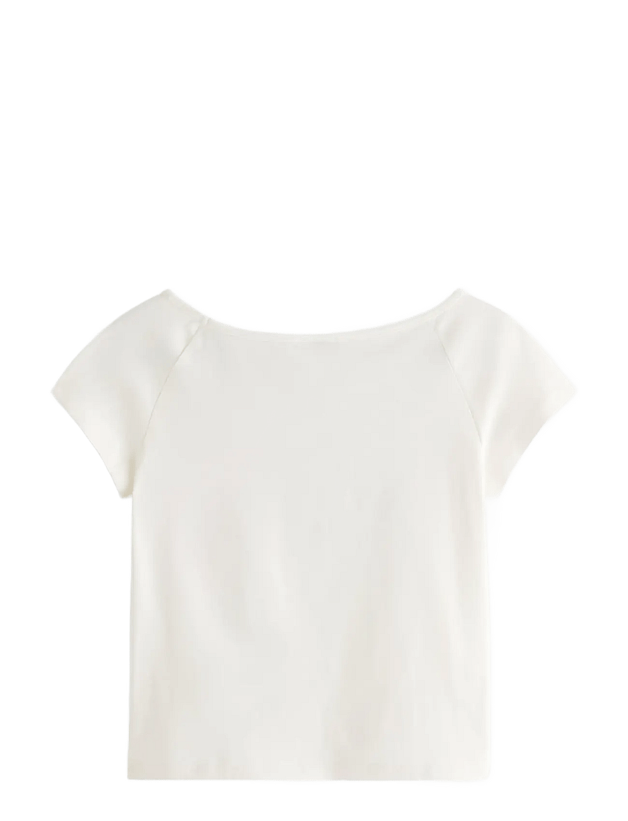 Lindex - Cotton top - kurzärmelige - off white - 2