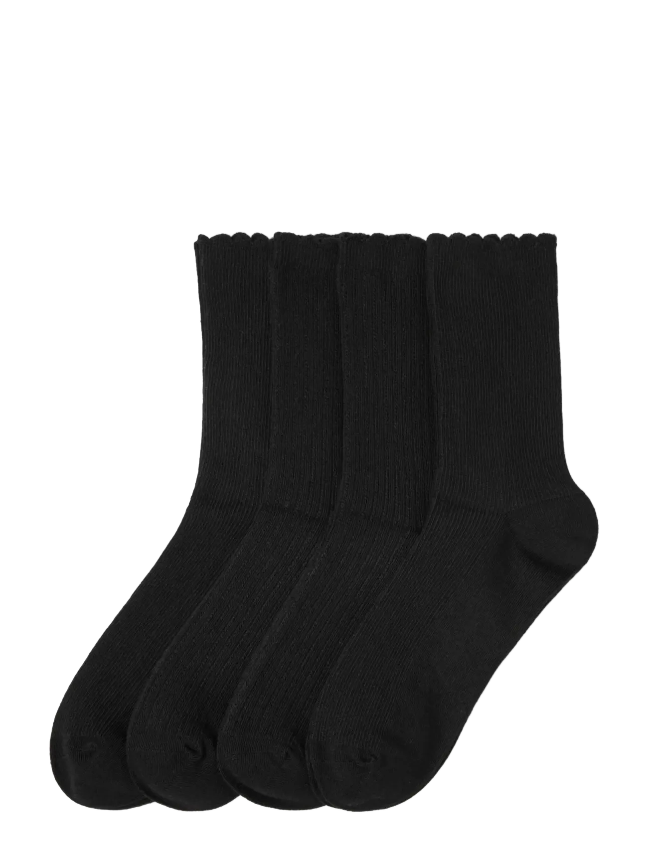 Lindex 4-pack ribbed socks - Aluspesu - BLACK / black