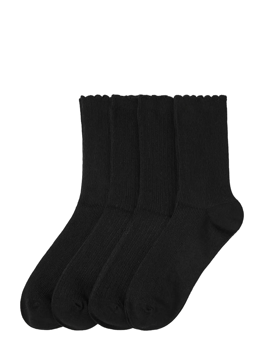 Lindex - 4-pack ribbed socks - normale socken - black - 0