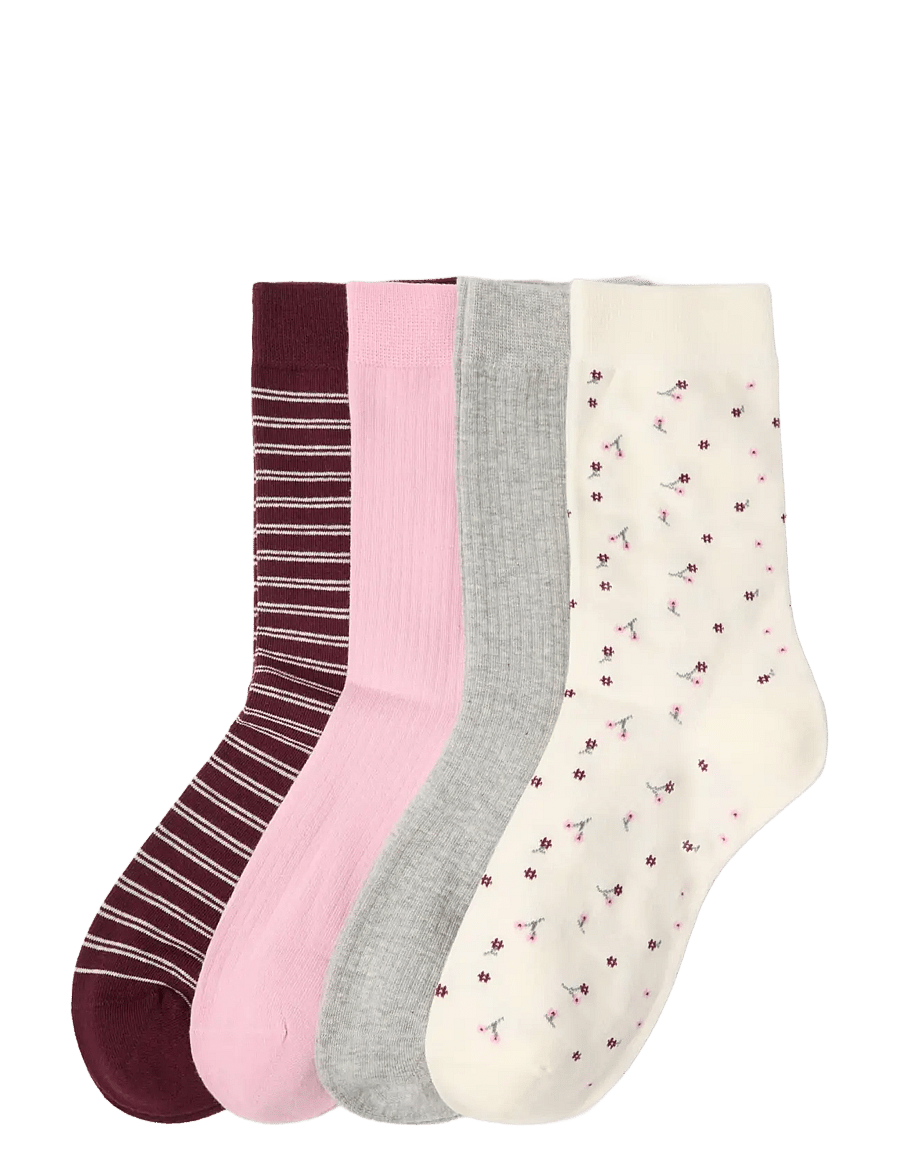 Lindex - 4-pack socks - normale socken - light beige - 0