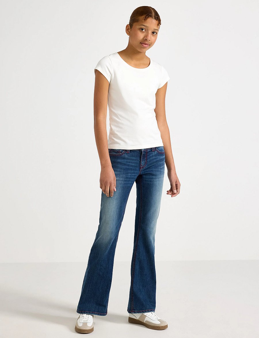 Lindex - Bootcut jeans with low waist - alt laienevad teksad - dark denim - 0