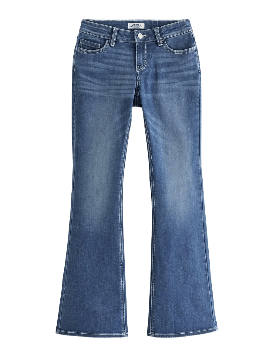 Lindex - FREJA Flared leg jeans with decorated back pockets - bootcut jeans - denim blue - 1