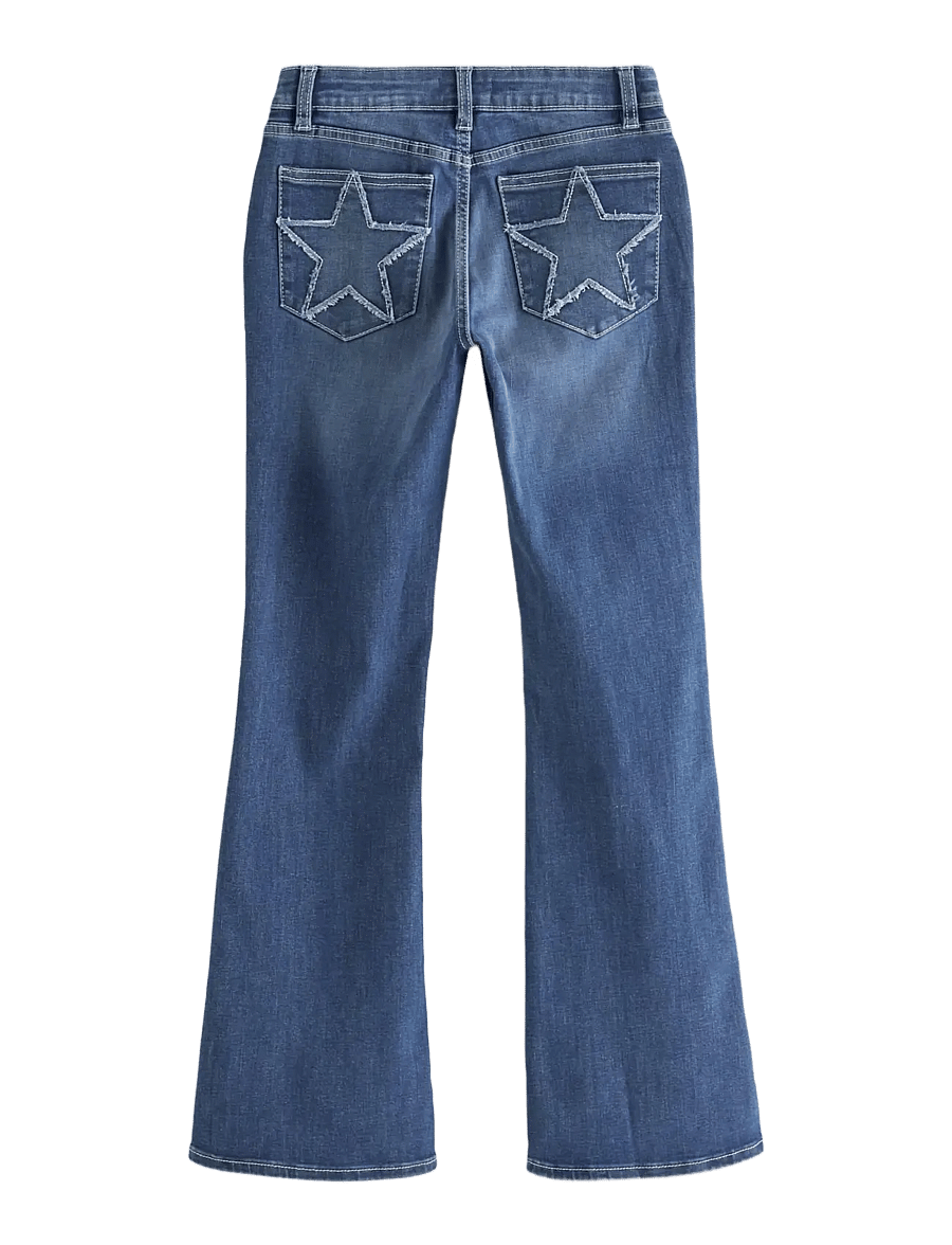 Lindex - FREJA Flared leg jeans with decorated back pockets - bootcut jeans - denim blue - 2