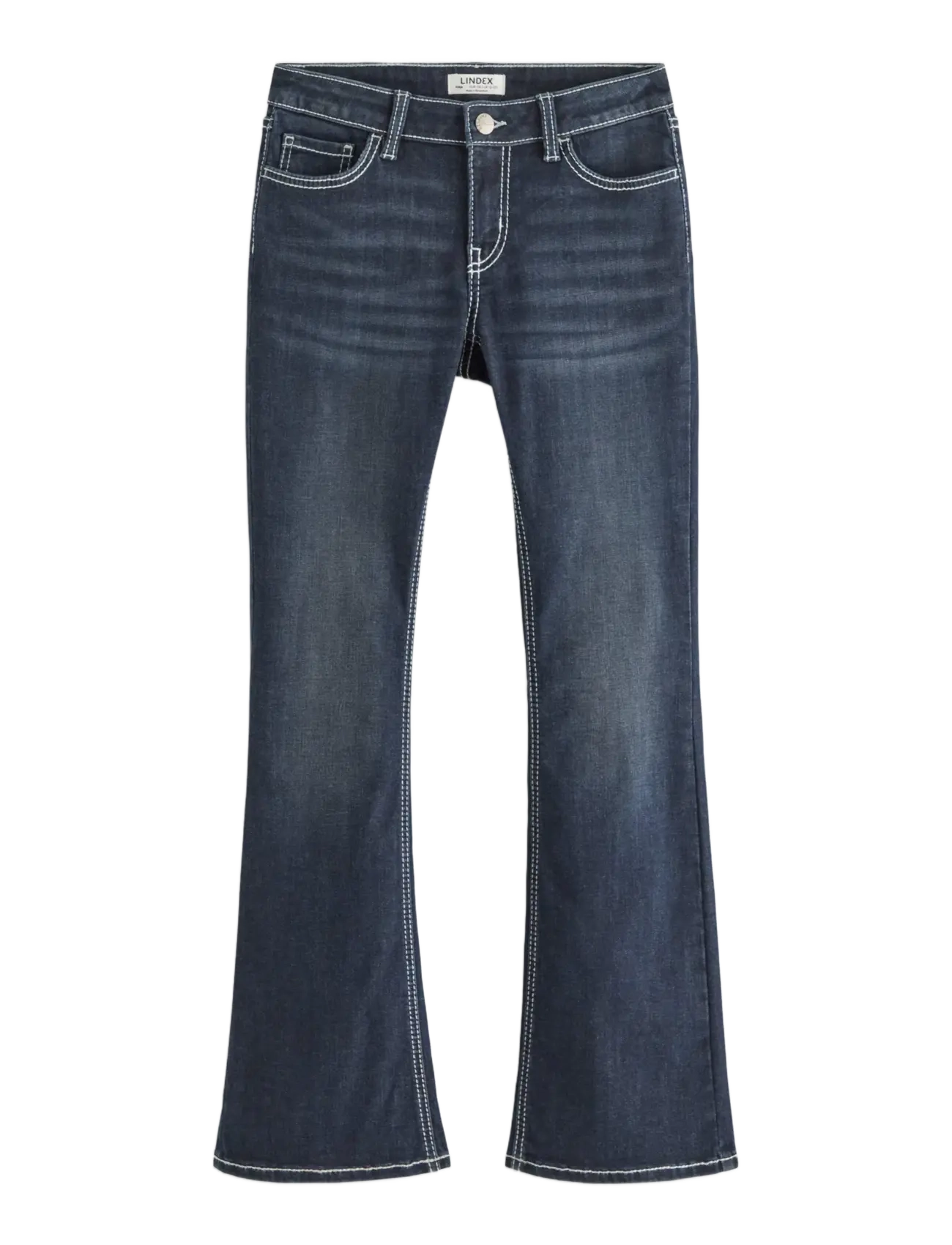 Lindex FREJA Flared leg jeans with decorated back pockets - Lindex - DARK DENIM / navy