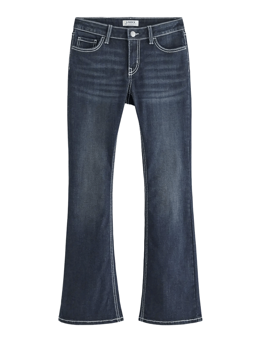 Lindex - FREJA Flared leg jeans with decorated back pockets - bootcut jeans - dark denim - 1