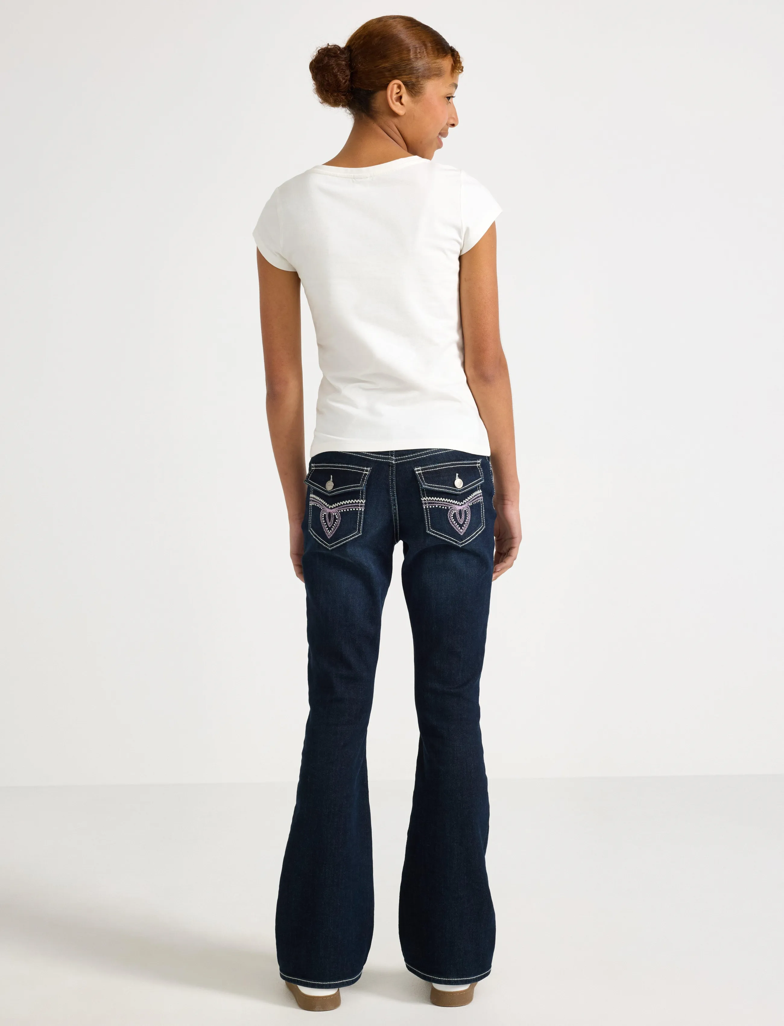Lindex - FREJA Flared leg jeans with decorated back pockets - dark denim - 3