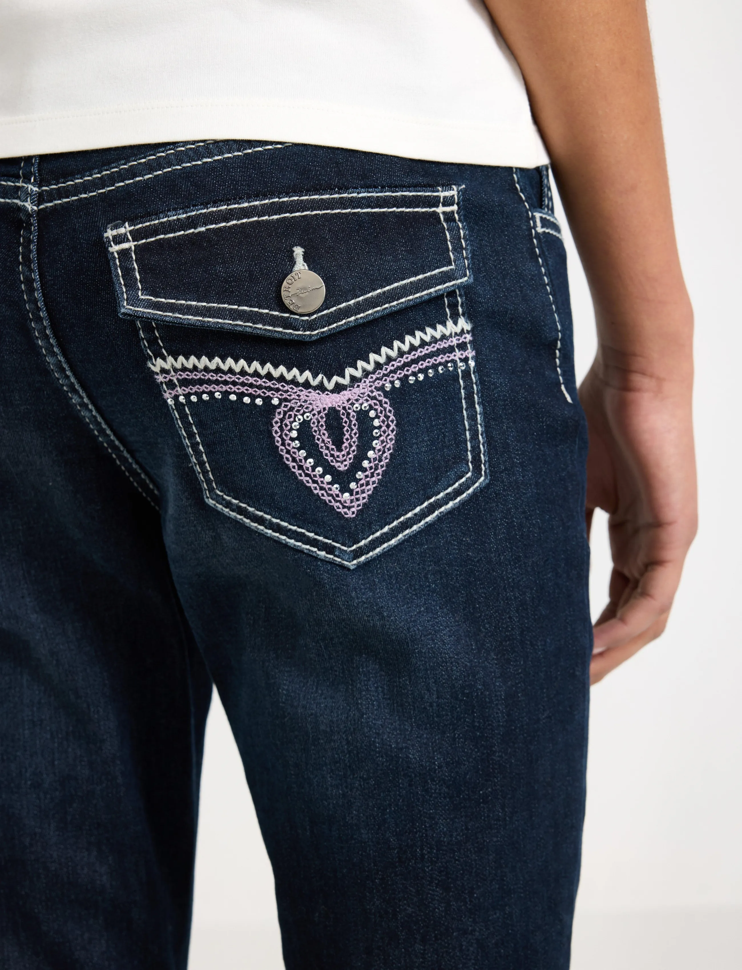 Lindex - FREJA Flared leg jeans with decorated back pockets - dark denim - 4