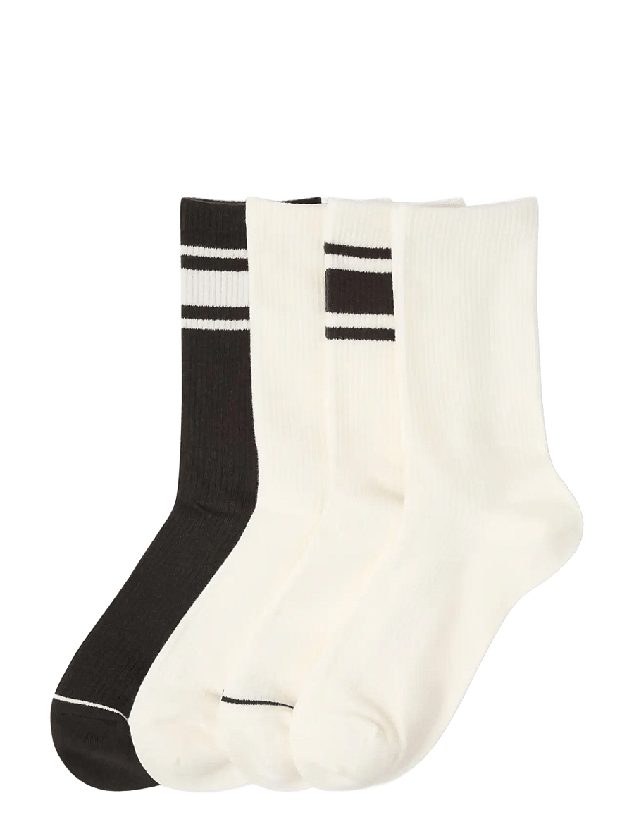 Lindex - 4-pack sporty socks - almindelige strømper - dark brown - 0