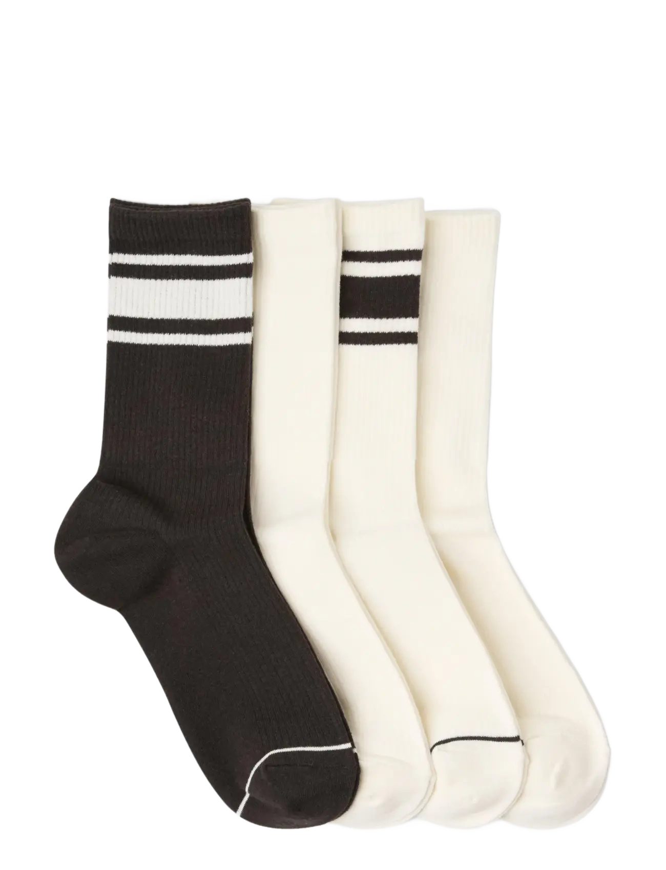 Lindex - 4-pack sporty socks - regular socks - dark brown - 1