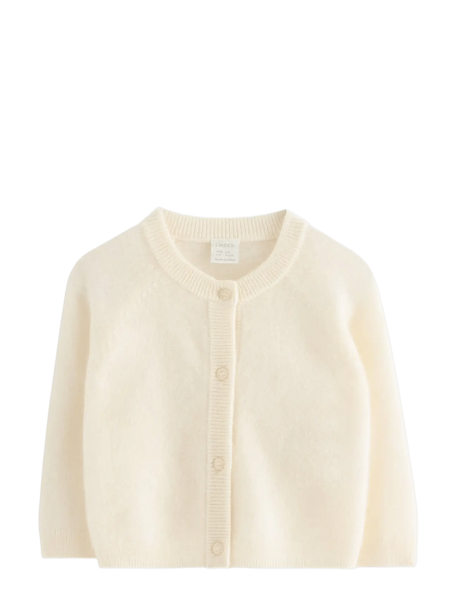 Lindex - Fine-knit cardigan in cashmere - cardigans - off white - 0