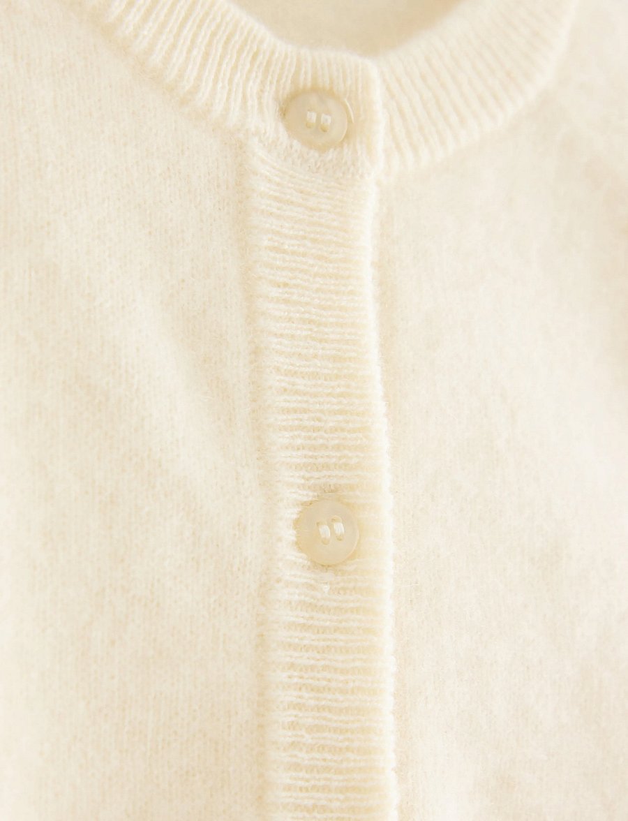 Lindex - Fine-knit cardigan in cashmere - cardigans - off white - 2