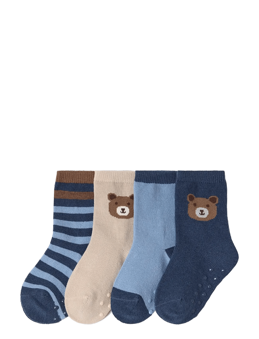 Lindex - 4-pack ankle socks - babysokker - dark blue - 0