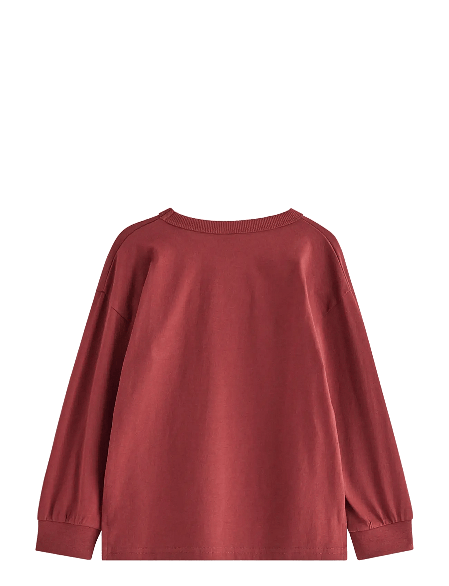 Lindex - Long-sleeved top with terry applique - sweatshirts - dark red - 2