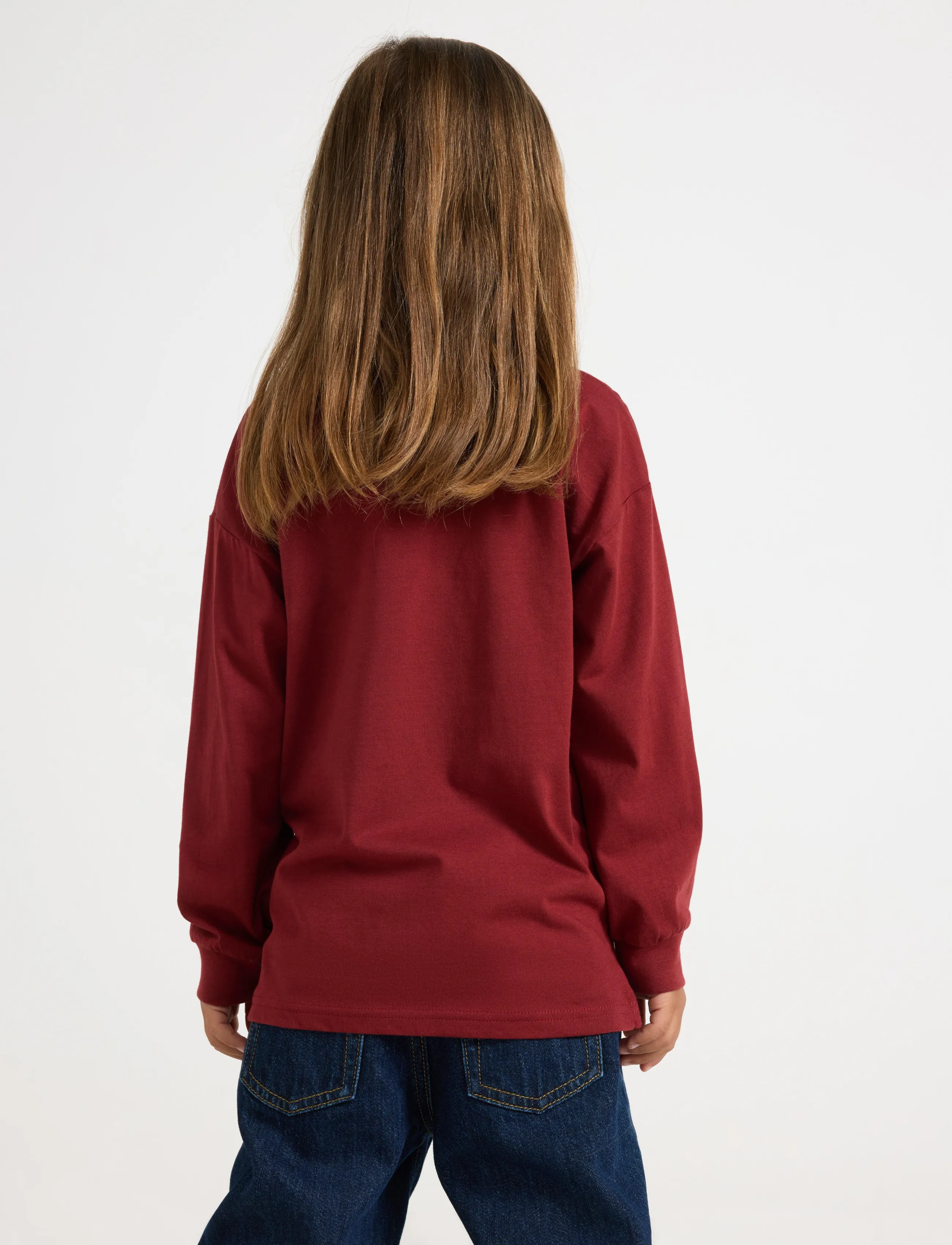 Lindex - Long-sleeved top with terry applique - sweatshirts - dark red - 3