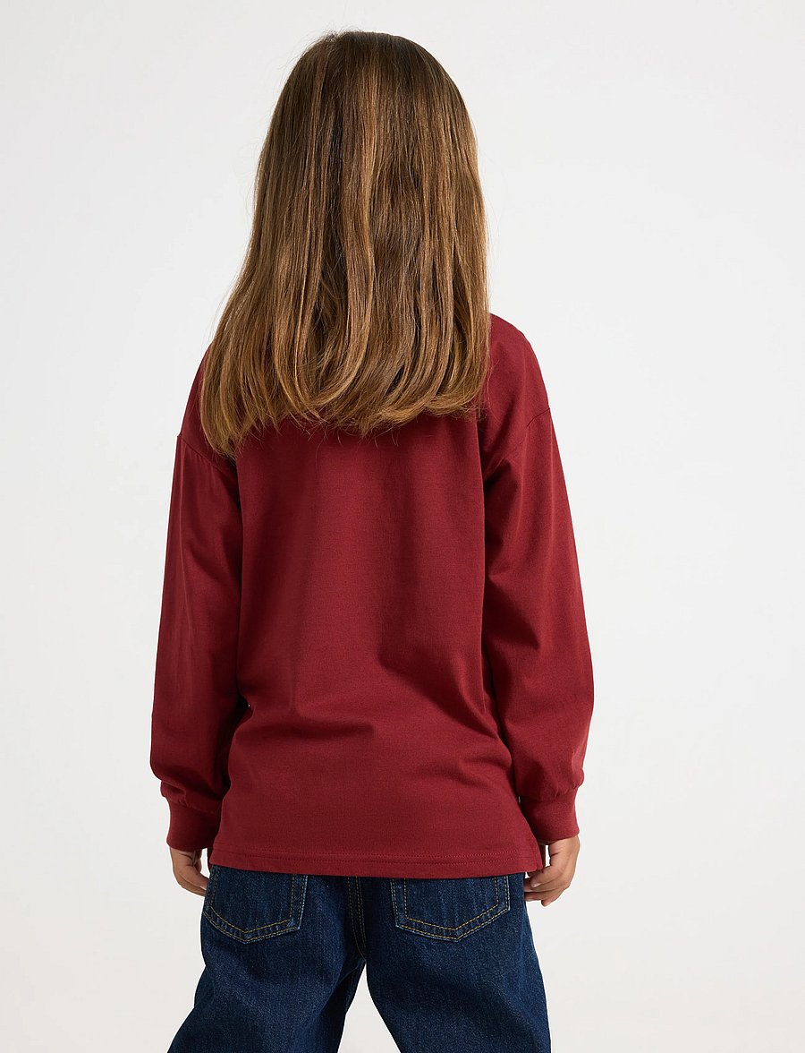 Lindex - Long-sleeved top with terry applique - sweatshirts - dark red - 3