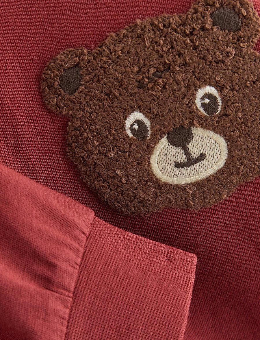 Lindex - Long-sleeved top with terry applique - sweatshirts - dark red - 5