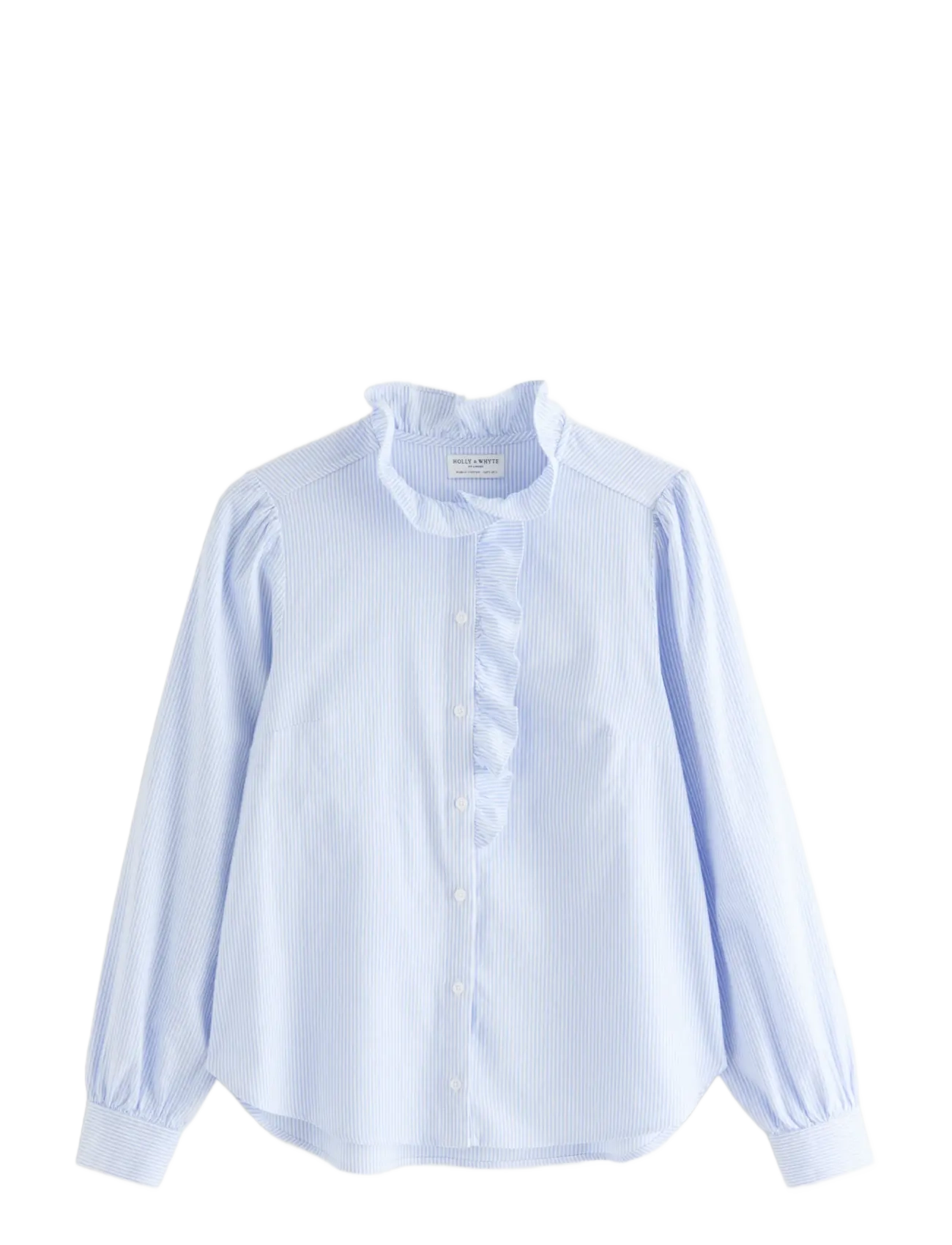 Lindex - Shirt with frill - long sleeved blouses - light blue - 1
