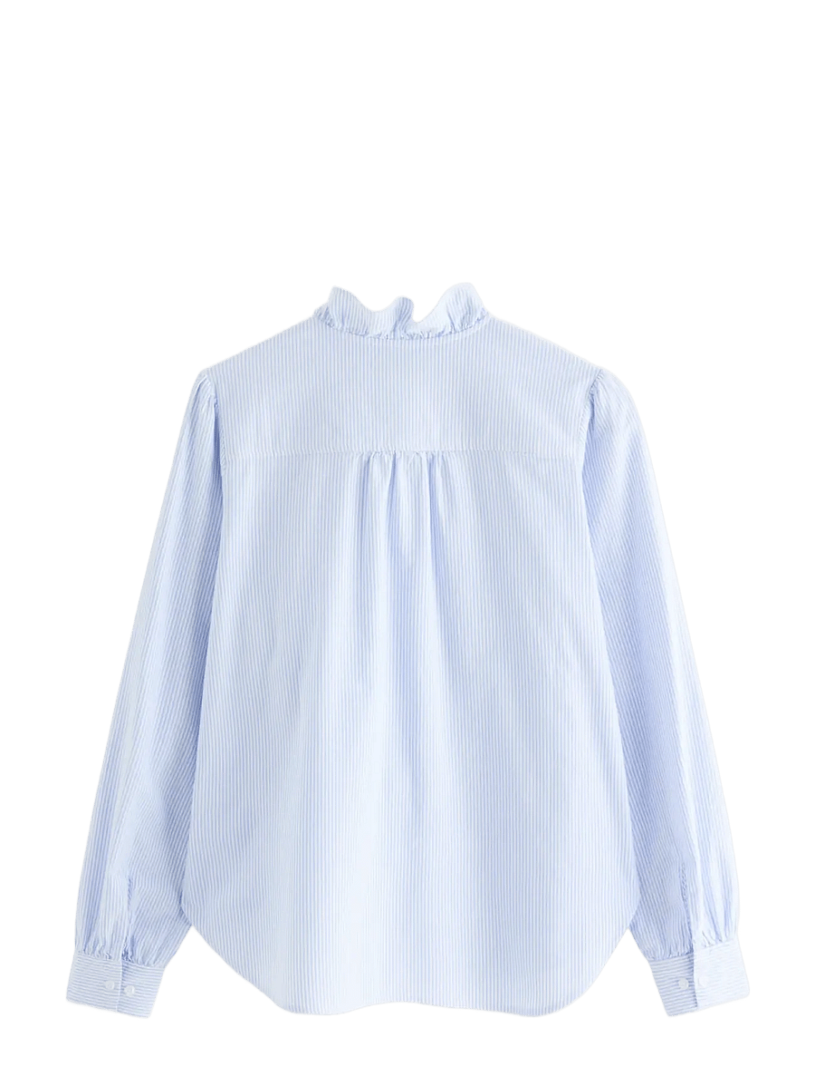 Lindex - Shirt with frill - langärmelige blusen - light blue - 2