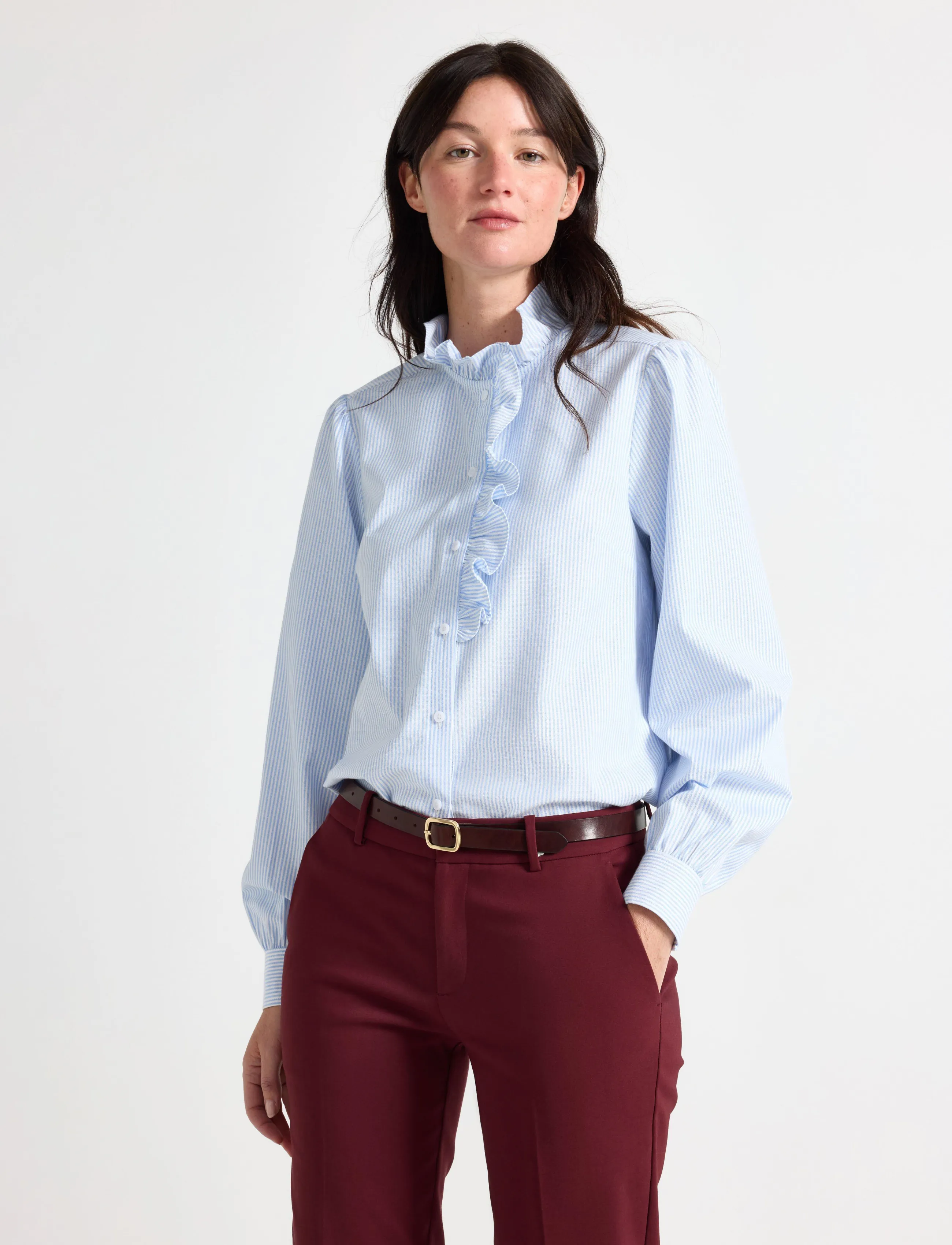 Lindex Shirt with frill - Lindex - LIGHT BLUE / blue