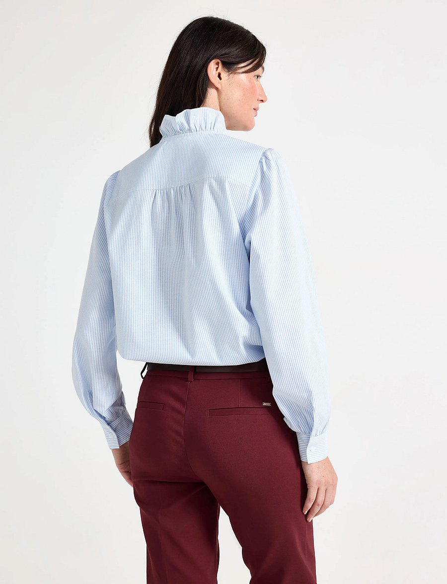 Lindex - Shirt with frill - langärmelige blusen - light blue - 3