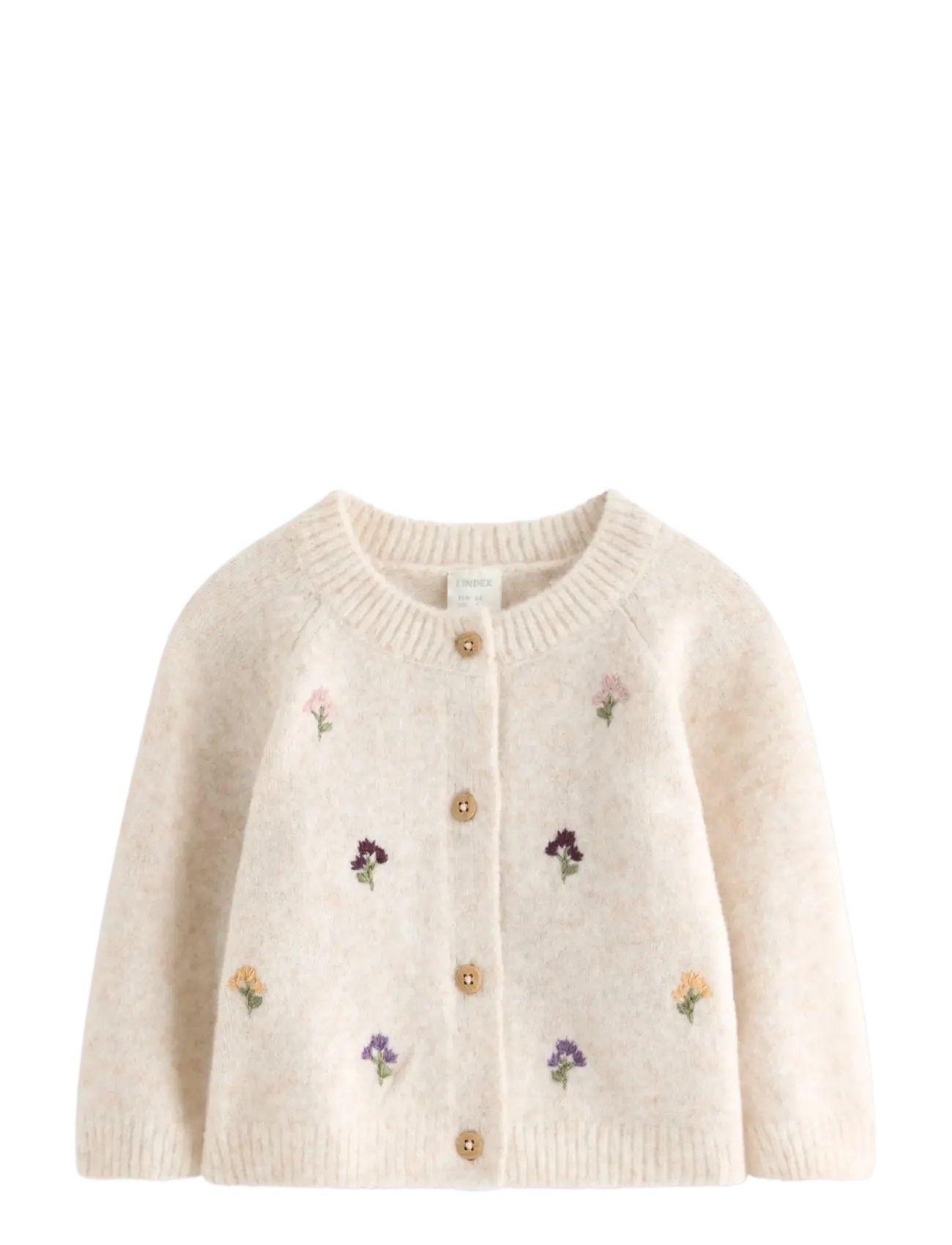 Lindex Cardigan with embroidery - Stickat - LIGHT BEIGE MELANGE / beige