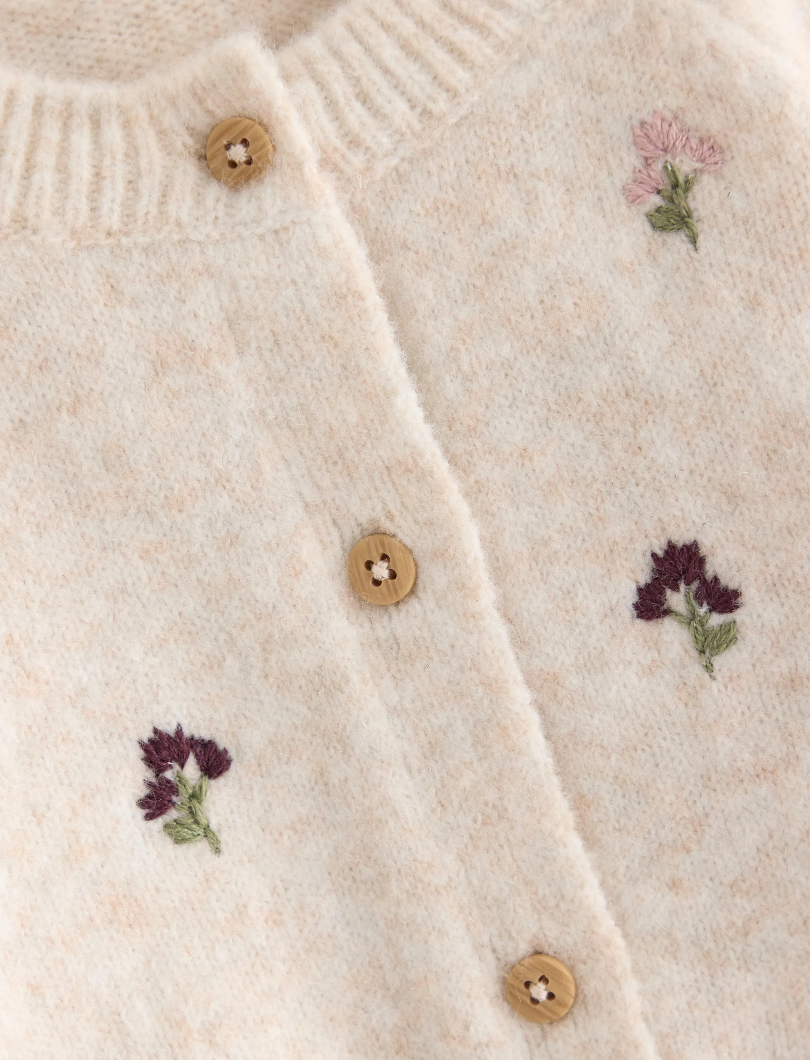 Lindex - Cardigan with embroidery - koftor - light beige melange - 2