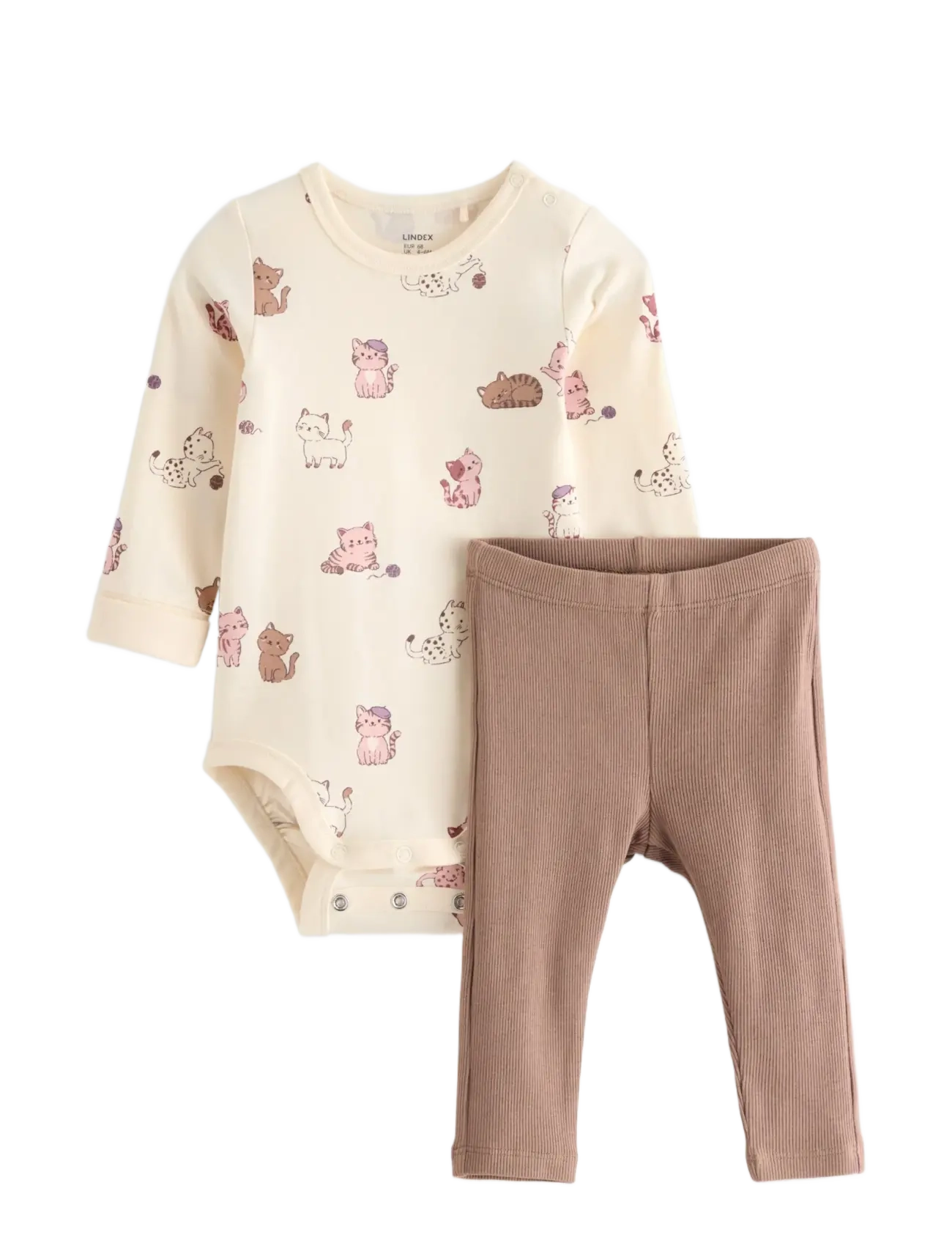 Lindex Set with bodysuit and ribbed leggings - Bodies - LIGHT WHITE / cream