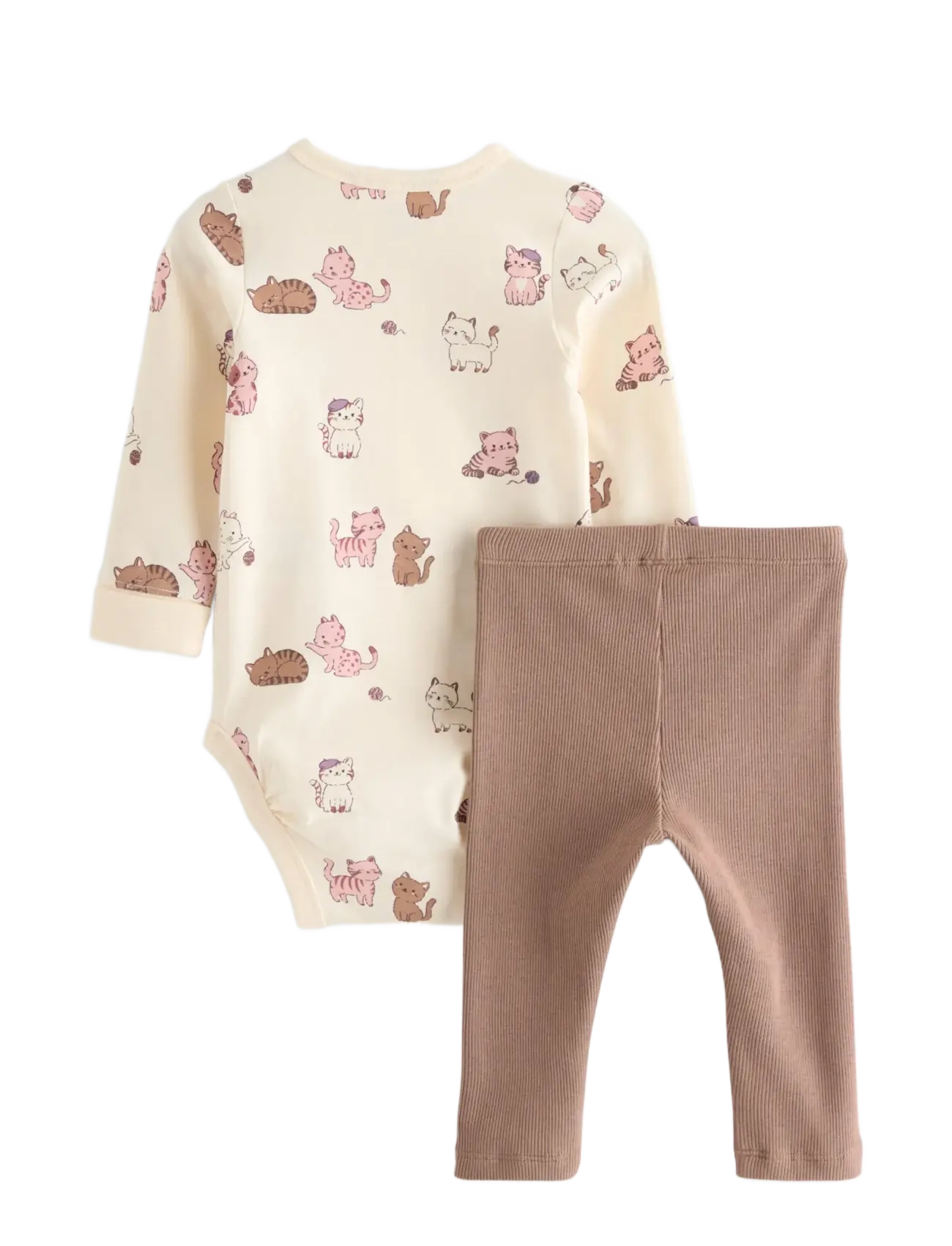 Lindex - Set with bodysuit and ribbed leggings - light white - 1