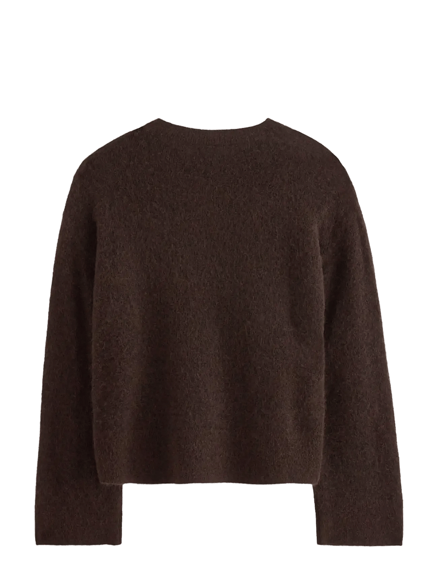 Lindex - Knitted jumper in wool blend - pullover - dark brown - 1