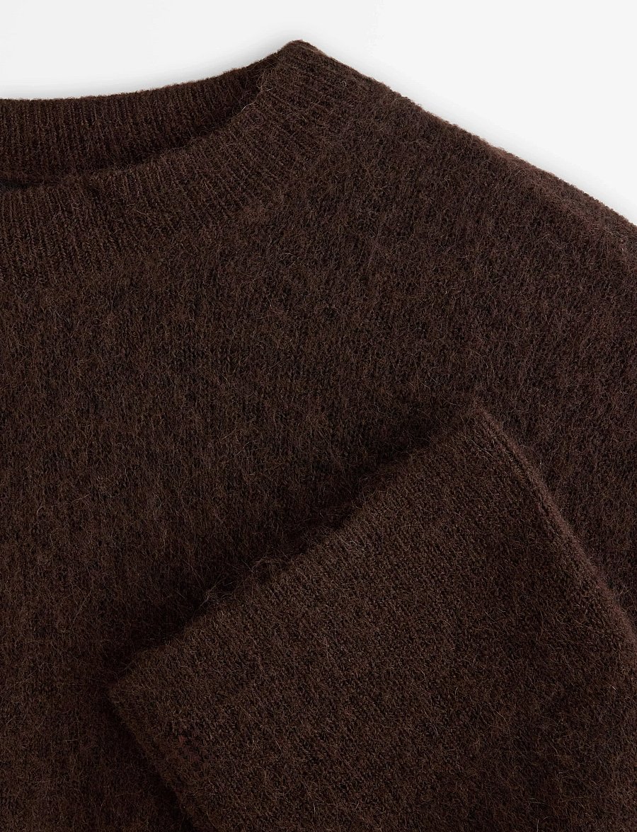 Lindex - Knitted jumper in wool blend - pullover - dark brown - 2