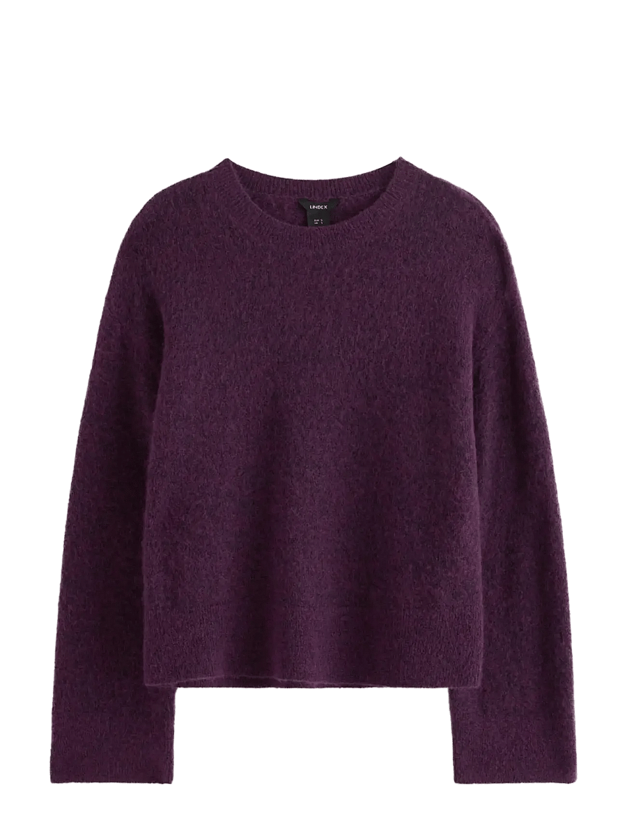 Lindex - Knitted jumper in wool blend - pullover - dark lilac - 1