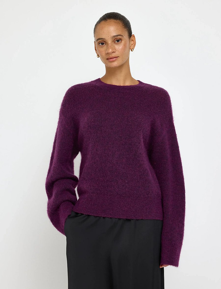Lindex - Knitted jumper in wool blend - pullover - dark lilac - 0