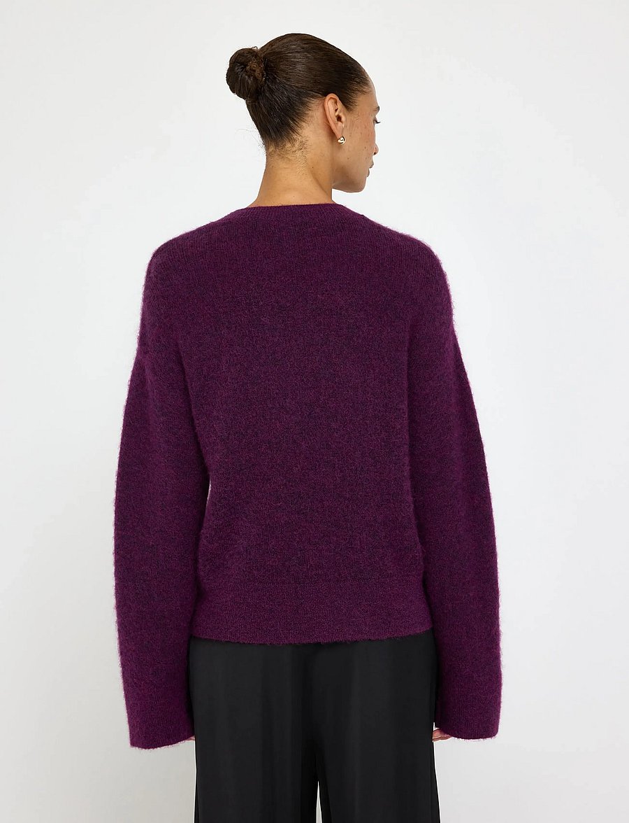 Lindex - Knitted jumper in wool blend - pullover - dark lilac - 3