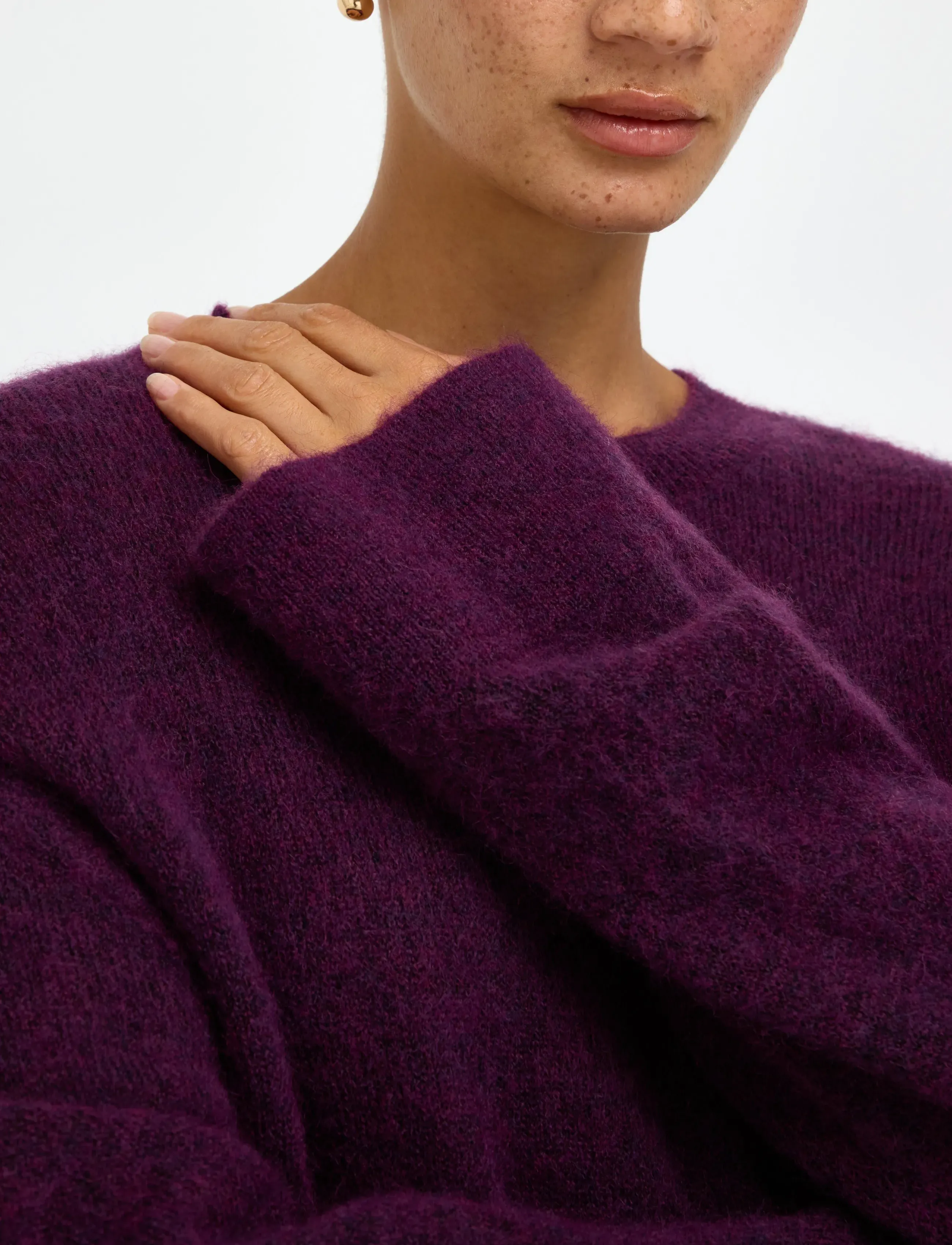 Lindex - Knitted jumper in wool blend - pullover - dark lilac - 4